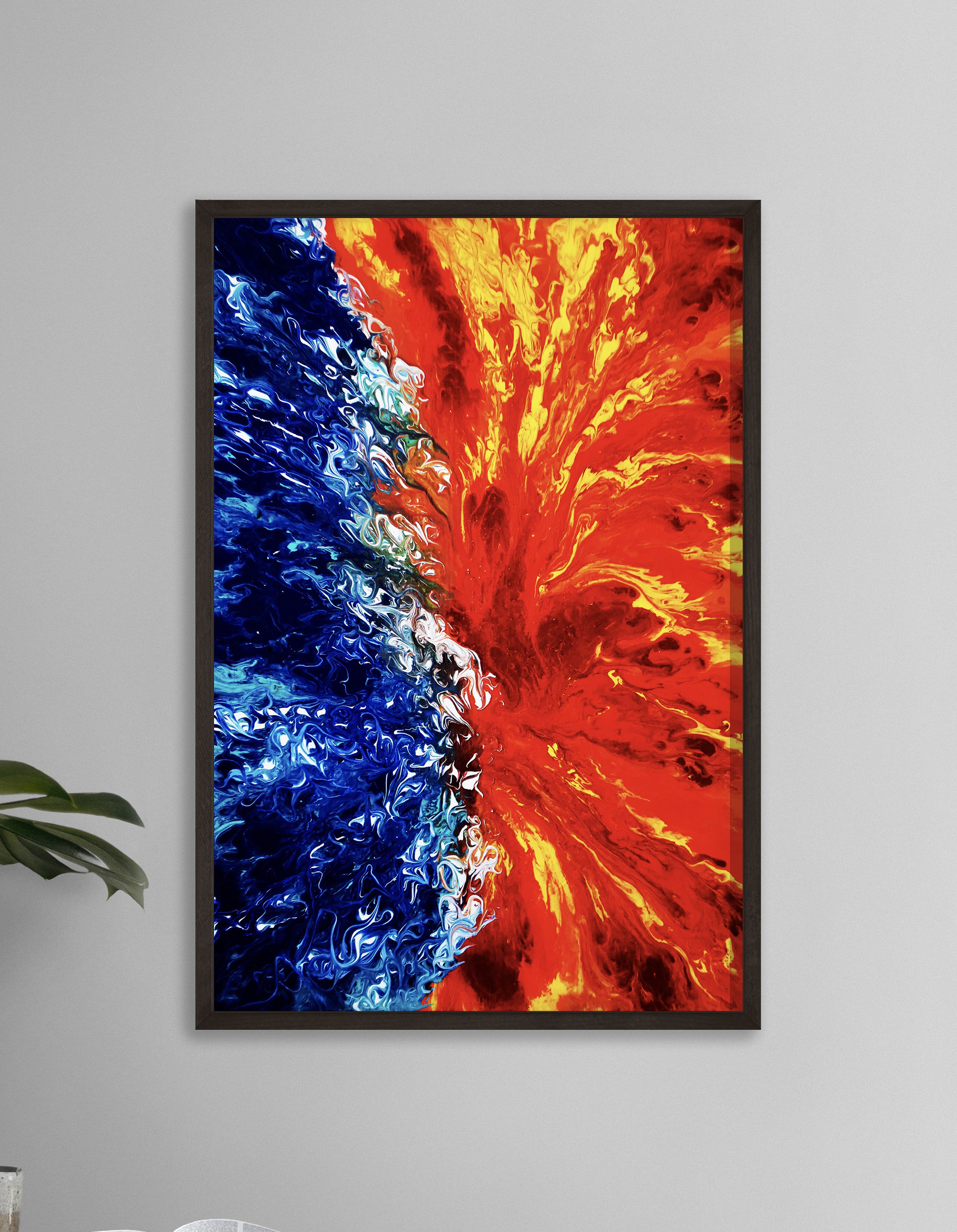 FIRE AND ICE, Original Fluid on sale Acrylic Painting, 16x20